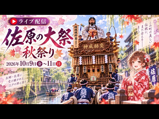 佐原の大祭 秋祭り Sawara Grand Festival 2026【お祭りライブ配信⛩️】2日目のの午後