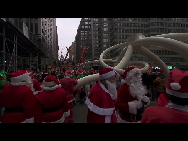 walk through Santa Con start celebration in vr 180 8k