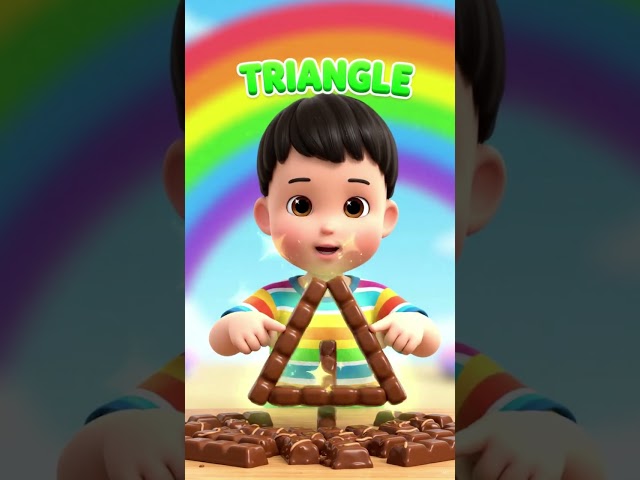 🔺🟡 Learn Shapes with Cute Chocolates! 🍫🎨 | Fun Learning for Toddlers #youtubeshorts