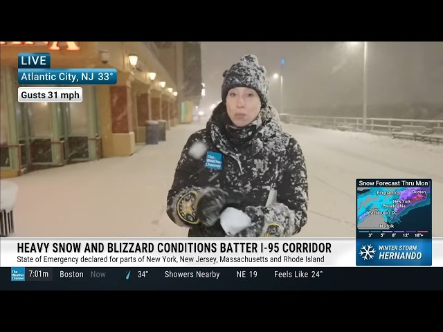 Winter Storm Hernando: Raging in the Northeast | The Weather Channel (Feb 22, 2026, 8PM–12AM)
