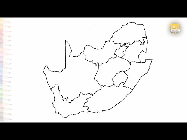 Outline map of South Africa drawing easy | Art sketching| How to draw South Africa map step by step
