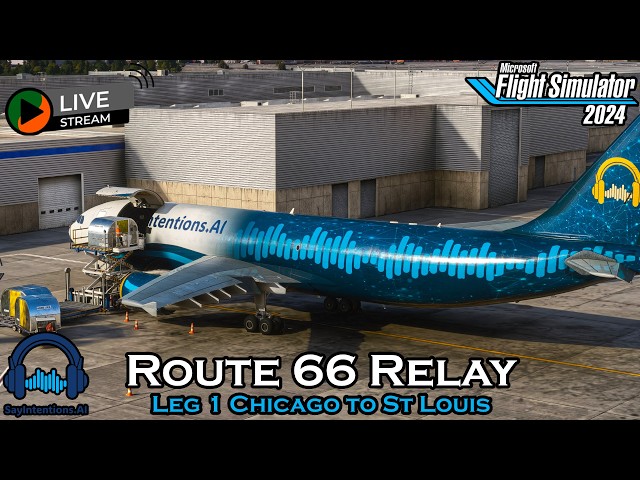 Route 66 Sky Relay | 24hr Community Flight  | Leg 1 | Chicago to St Louis | MSFS 2024✈️