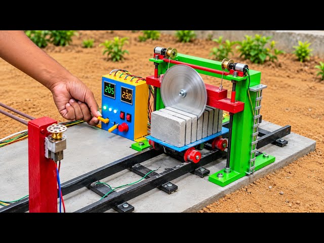 DIY Mini Stone Cutting Machine | Stone Block Splitting Machine | Science Project