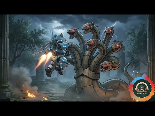 ⚡ Power Bear vs. the 9-Headed Hydra (Lyrics) | Last Stand in the Marble Temple 🐻🤖 Lofi Mecha