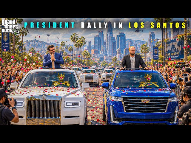 GTA 5 : MICHAEL'S PRESIDENT RALLY IN LOS SANTOS || BB GAMING