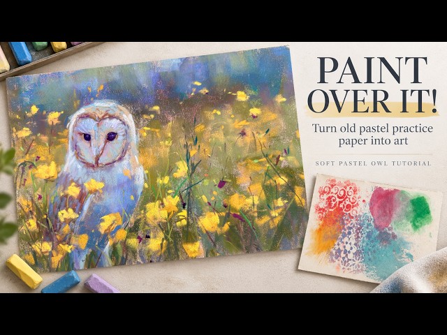 Give an Old Pastel Surface a Second Chance | Paint a Beautiful Owl