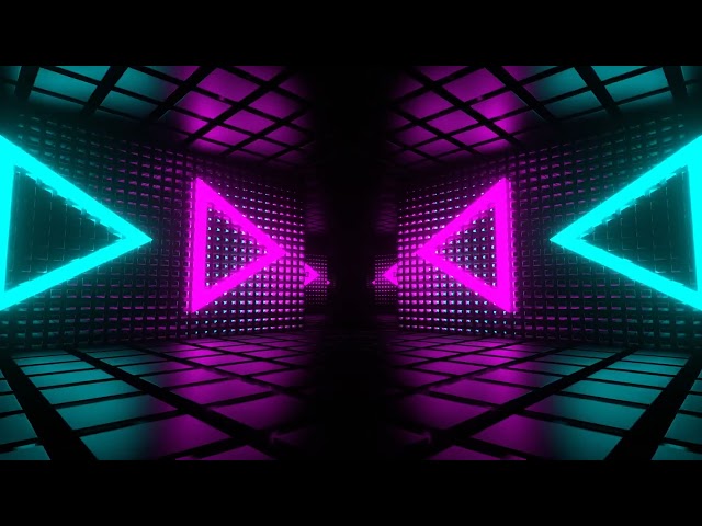 Cyan Magenta Geometric VJ Loop - 4k Neon Animation
