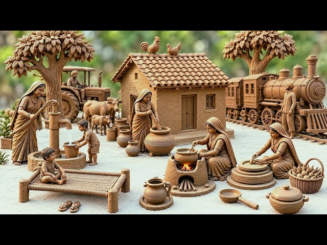 DIY 12 Cute Miniature Clay House & Kitchen Set Clay Utensils | All Kitchen Set | Handmade kitchen...