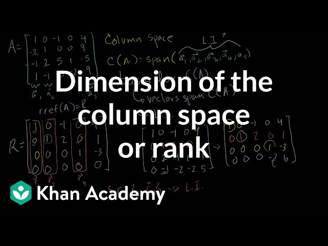 Dimension of the column space or rank | Vectors and spaces | Linear Algebra | Khan Academy