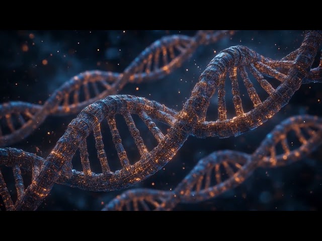 Glowing DNA Helix Tech Seamless Loop 4K No Copyright