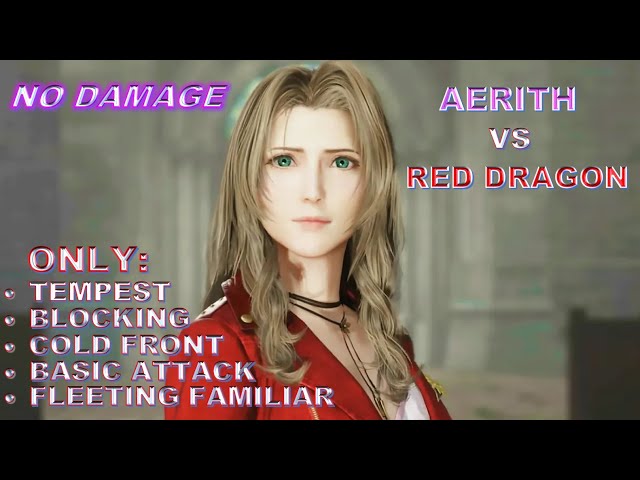 FFVII REBIRTH AERITH VS RED DRAGON HARD MODE COLD FRONT NO DAMAGE