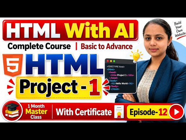 HTML Project - 1 | Build Your First Webpage in Minutes | HTML Full Course Episode 12