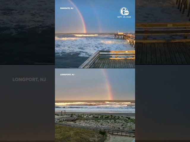 Rainbows seen at the jersey shore ahead of weekend nor’easter