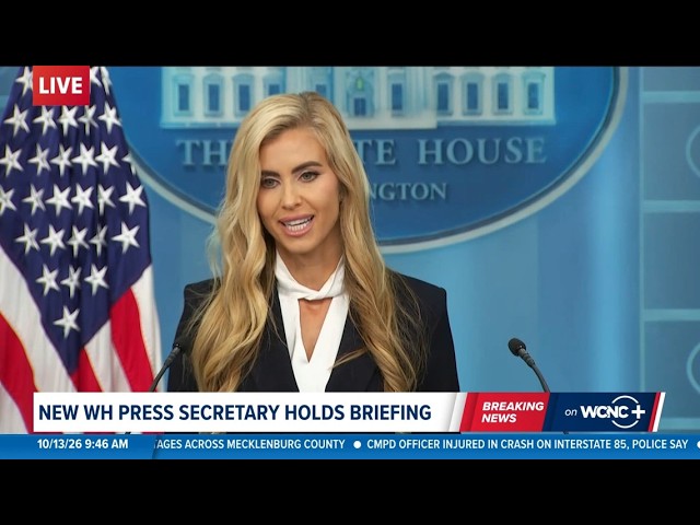 New White House press secretary holds first briefing