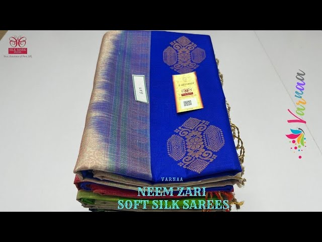 NEEM ZARI WORK SOFT SILK SAREES ONLINE SHOPPING
