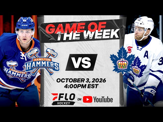 LIVE HOCKEY: Toronto Marlies vs Hamilton Hammers | FloHockey on YouTube AHL Game Of The Week