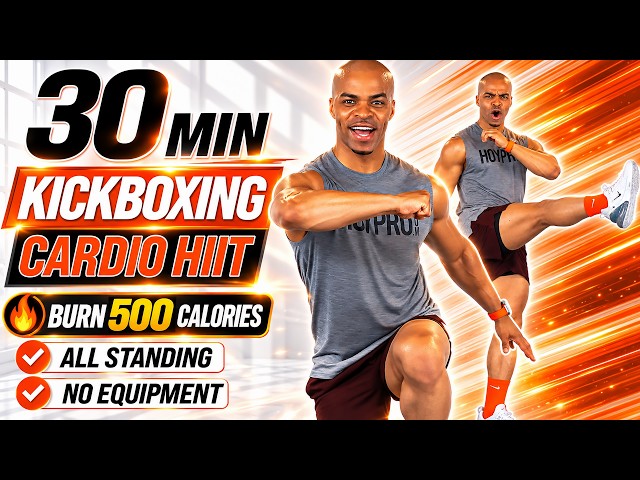 30 Min KICKBOXING HIIT Workout 🔥 | Fat-Burning Cardio + All Standing, No Equipment