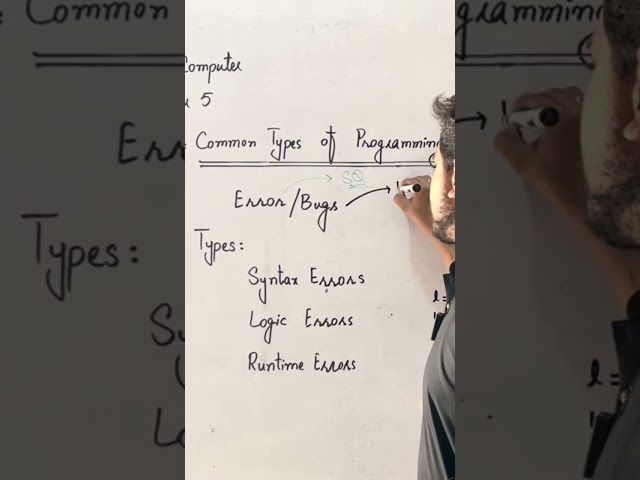 12th Computer | Common Programming Errors and Bugs | CHP 5