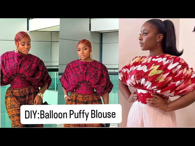 How to Cut and Sew This Stunning Kimono Puffy Blouse with a Fitted Waist | Easy Step by step tutoria
