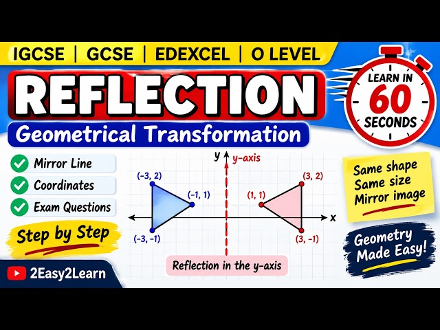 Reflection | Geometrical Transformation | IGCSE | GCSE | EDEXCEL | O Level Mathematics 