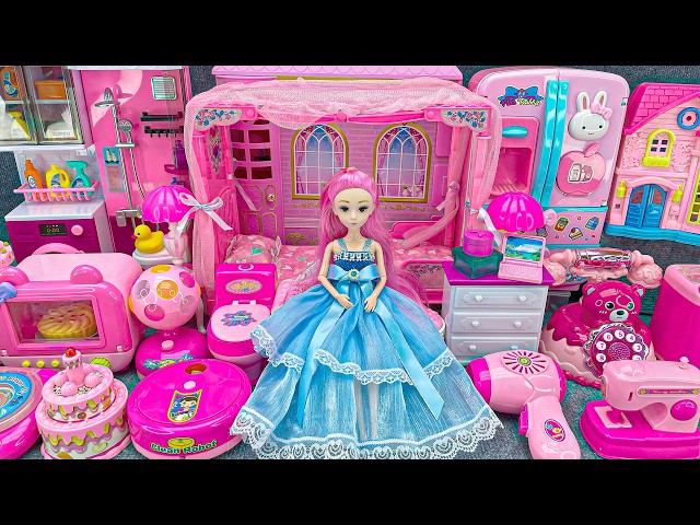 16 Minutes Satisfying with Unboxing Barbie Princess Pink Kitchen, Rock Bed Play Set Review Toys｜ASMR
