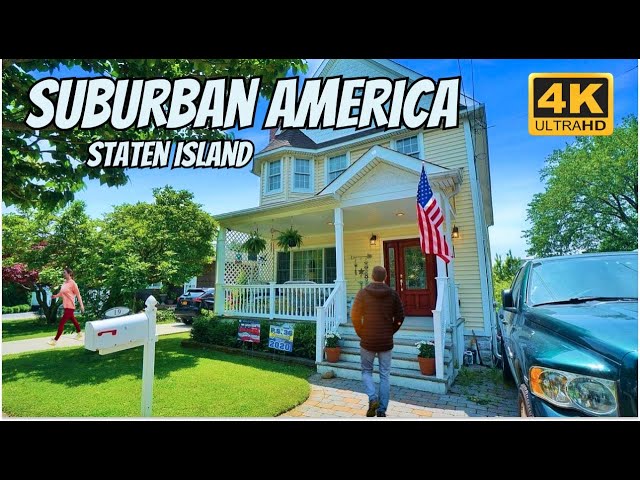 Staten Island, New York 🇺🇸 | A Typical American Town and College | [4K Ultra HD] #usa #walkingtour