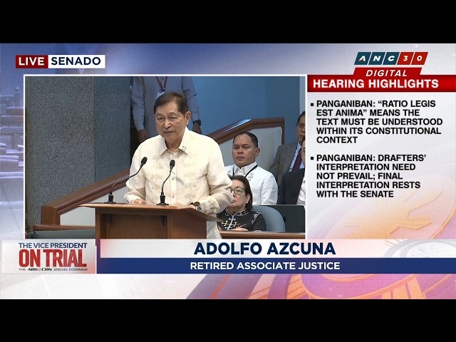 WATCH: Ex-SC Justice Azcuna's expert opinion on impeachment voting threshold | ANC