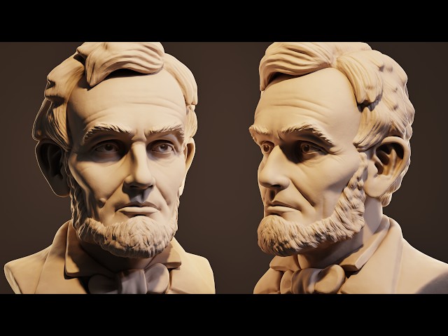 Abraham Lincoln Bust Statue (Blender Sculpting Tutorial)