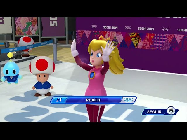Mario & Sonic Sochi 2014 Skeleton #26 (Peach Vs Blaze Vs Vector) + Metal Sonic Loses