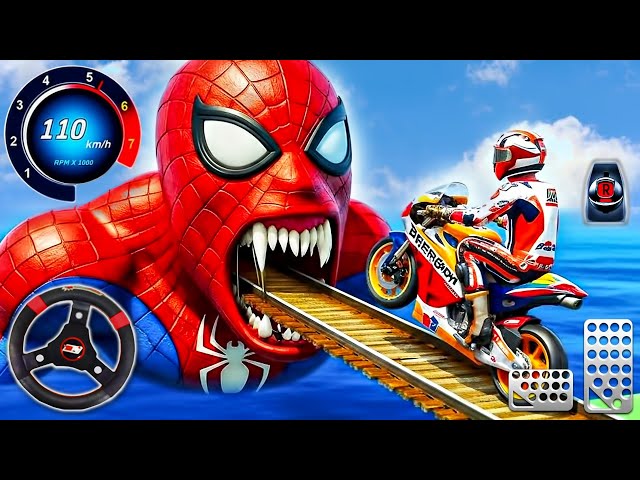 Extreme Motocross Dirt Bike Race - Superhero Impossible GT Stunts Racing 3D - Android GamePlay