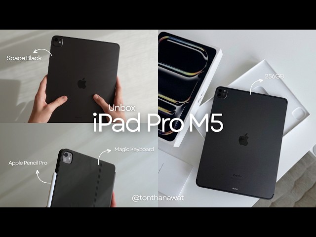 Unbox iPad Pro M5 13-inch Space Black  + Apple Pencil Pro + Magic Keyboard | ton thanawat