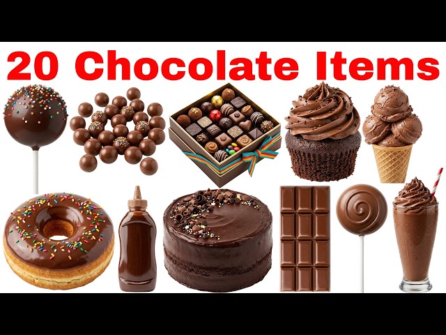 20 Chocolate Names in English and Hindi for Kids 🍫 | Learn Chocolate Names with Picture | Kids Video