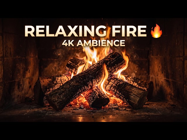 Cozy Fireplace Ambience 🔥🔥 | Relaxing Crackling Fire 4K |