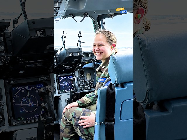 US Female Civil Air Patrol Cadets Prepare C-17 Globemaster III for Takeoff