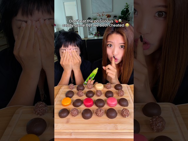 Poison candy challenge but we both cheated… #food #eating #candy #game #challenge