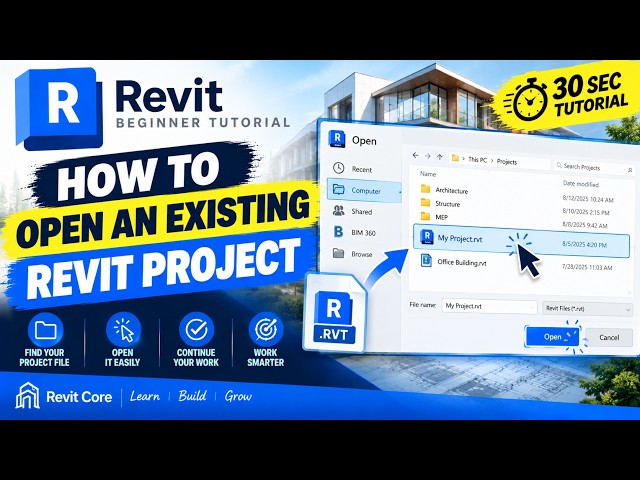 How to Open an Existing Revit Project | Beginner Tutorial