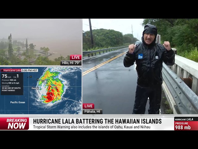 🔴 Hurricane Lala: Jim Cantore Tracks Raging Floodwaters on Hawaii’s Big Island