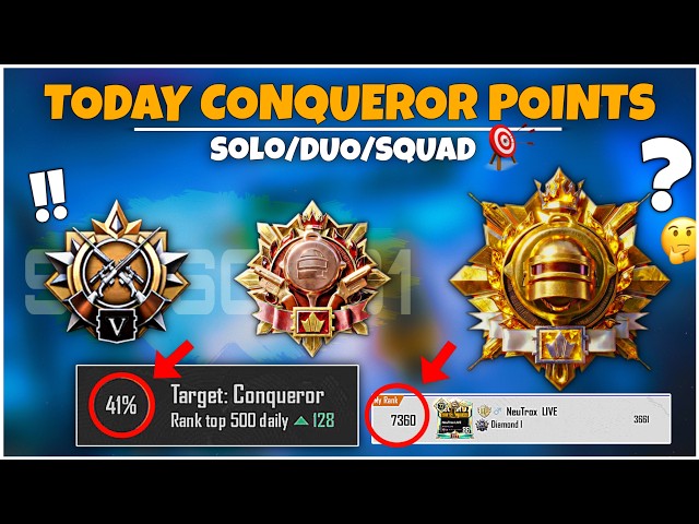 🔥Today Conqueror Points ⁉️ Kya hai | Solo/Duo/Squad S31 Daily Plus Target | Easy High Plus Tips ✅