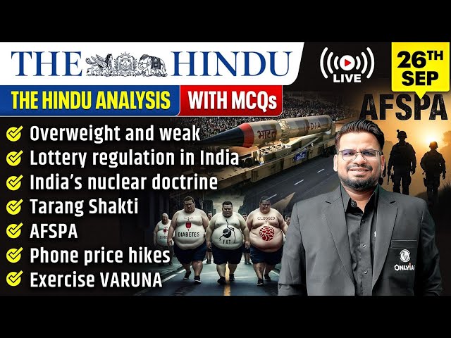 The Hindu Analysis | 26th September 2026 | The Hindu Newspaper  - Practice Questions | Prashant Sir
