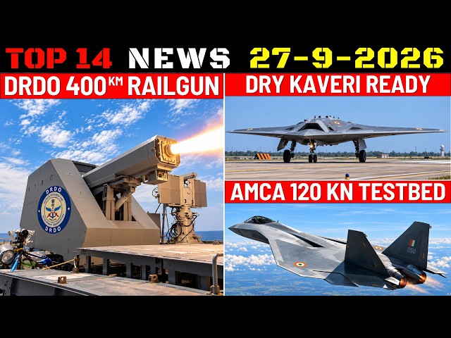 Indian Defence Updates : AMCA Testbed, 400 Km Railgun, Dry Kaveri Completes Trials, HLFT-42 Dropped