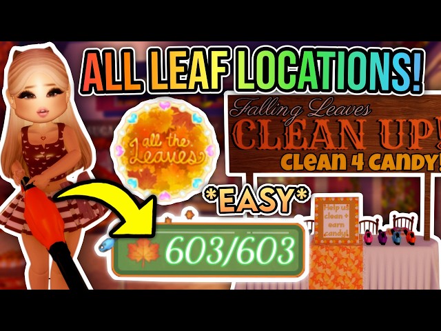 ALL LEAF LOCATIONS in fallen leafs festival + GET THE EXTREME LEAF COLLECTORS BADGE! | Royale High