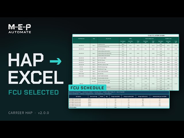 Carrier HAP loads to Excel in minutes — FCU selection and bulk edit