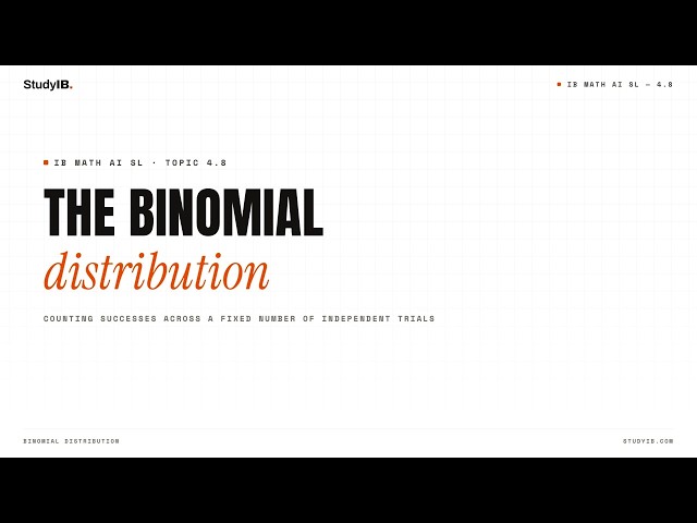IB Math AI SL 4.8 — Binomial Distribution