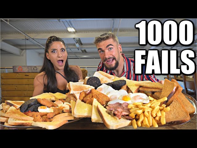 MASSIVE FULL ENGLISH BREAKFAST CHALLENGE (Over 1000 Fails) With @LeahShutkever