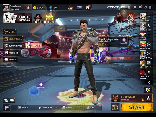 Free fire lives stream class squad rank matach