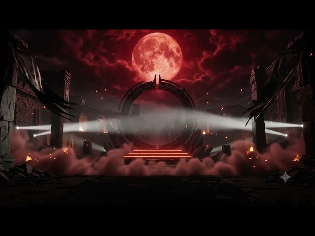 Red Moon Rebel Kingdom | Dark Royal Fantasy LED Background | Epic Rebel VJ Loop | Background Bazaar