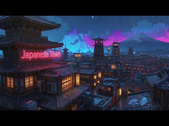 Nostalgic Lofi Hip Hop Beats 🧿 Retro Vibes & 1980s & 90s Japanese Town Ambience 🪩 Lofi Rain Playlist