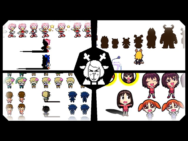 Compilation of Deltarune's CH7 Spritesheet/Meat Factory in Other Games