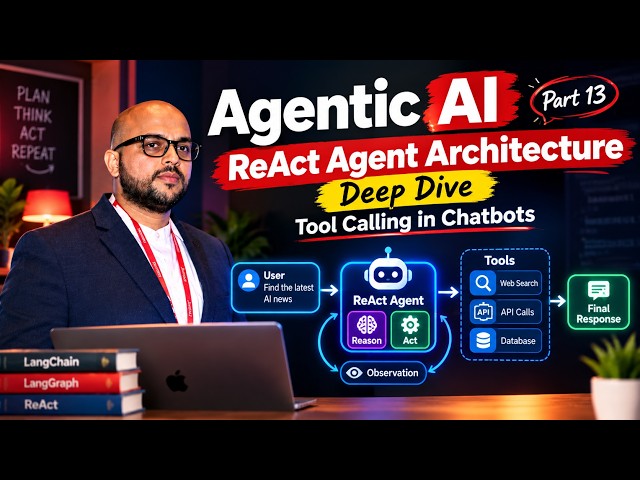 Agentic AI Part 13 | ReAct Agent Architecture Deep Dive | Tool Calling in Chatbots