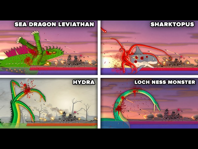 ⚓Yamato VS Sea Monsters | Ship Animation